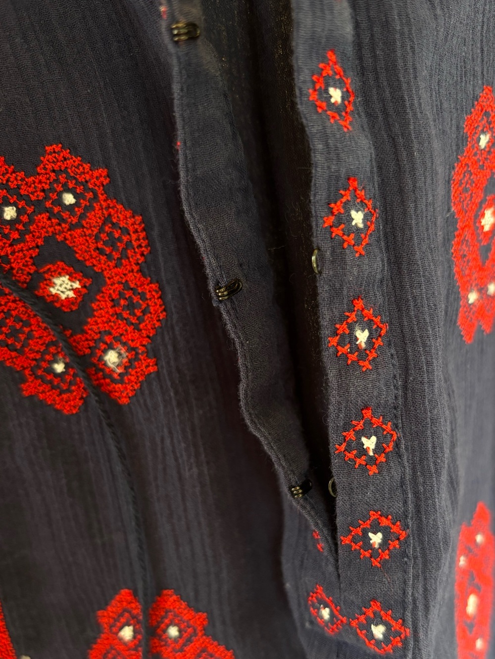 Saks 5th Avenue CARDIGAN by Lynne Hiriak Navy Embroidered Tassel Halter Dress - Picture 5 of 9